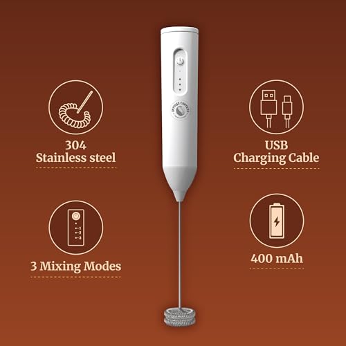 Image of Impulse Coffees The Whip | Rechargeable Coffee Frother Electric | Smooth Operation,3 Modes | Stainless Steel Electric Whisker | USB Charging | Easy to Clean | Best for Coffees, Milk, Lattes, Espresso