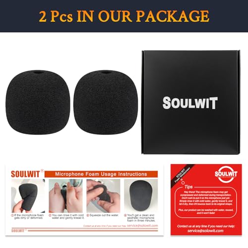 Image of SOULWIT 2Pcs Pop Filter for Razer Seiren V3 Mini - Black | Do Not Fit Seiren V3(2024 Gen3), Seiren Mini(2020 Gen1) Mircophones
