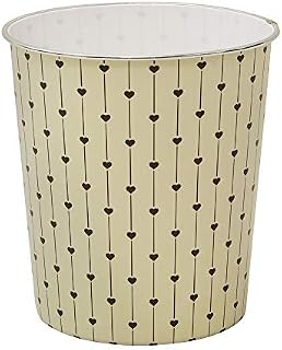 JVL Heart Cream Waste Paper Bin, 27 x 25cm approx, Polypropylene, Small
