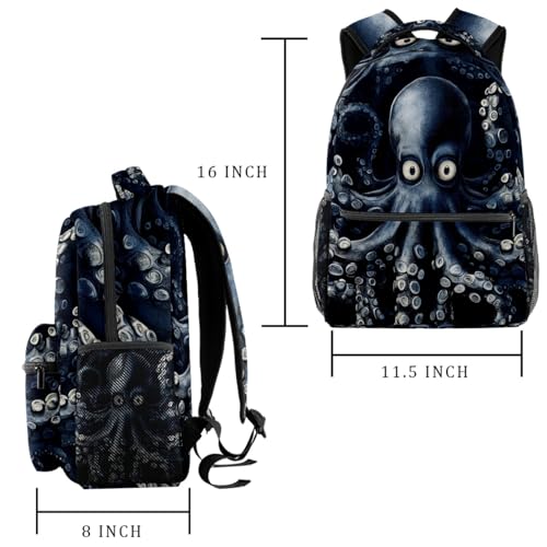 Sac à dos d'école avec porte-bouteille bleu libellule ergonomique - 2