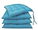 ZOLLNER Set de 4 Coussins de Chaise pour Le Jardin, 40x40 cm, Turquoise