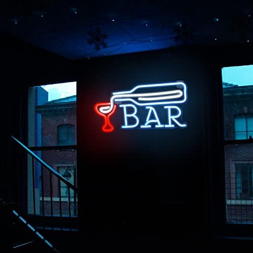 Bar Neon Signs for Wall Decor Glass Shaped LED Neon Light for Room Decor Bar Led Light up Sign with USB Powered for Pub Club Party Bar Decoration