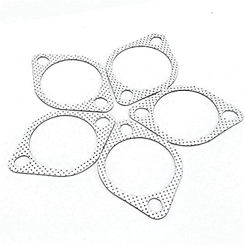 Akozon 5 Stück Auspuffrohrdichtung,3 Zoll Auspuffdichtung Auspuffrohr Dichtung Auspuffkrümmer Auspuffdichtung Keramik Auspuffrohr Metalldichtung mit verstärktem Ring 3in 76mm Fallrohr Cover