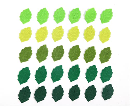 Image of YYCRAFT Pack of 200PCS Felt Lime Green Leaf St. Patrick's Day Appliques Craft,5 Colors