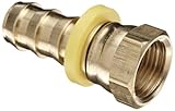 Anderson Metals - 07210-0808 Brass Push-On Swivel Hose Fitting, Connector, 1/2' Barb x 1/2' Dual Seat Flare