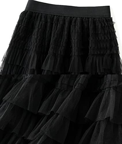 Femiserah Women's Elastic Waist Layered Tulle Tutu Mini Skirt Mesh Layered Short Skirt2