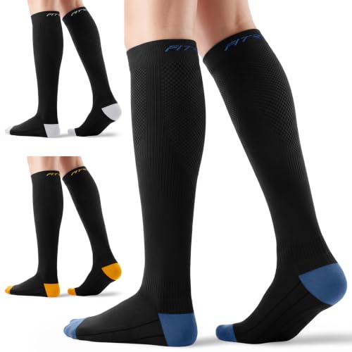 Image of FITRELL 3 Pairs Compression Socks for Women and Men 20-30mmHg-Circulation Support Socks