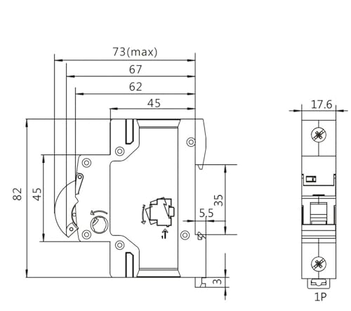 Disjoncteur de protection 20A bipolaire pour tableau électrique - 6