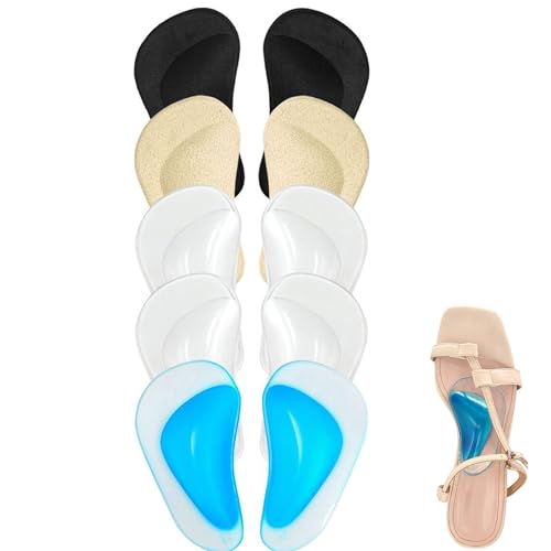 5 pares de plantillas de soporte de arco para pies planos, plantillas ortopédicas de silicona para pies planos, plantillas ortopédicas de soporte de arco para fascitis plantar, soporte de arco de