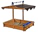 Produktbild GASPO Sandkasten mit absenkbarem Dach Lea | Sandkiste mit Sonnenschutz und Matschfach | 137 x 105 x 120 cm | Ideal für den Garten