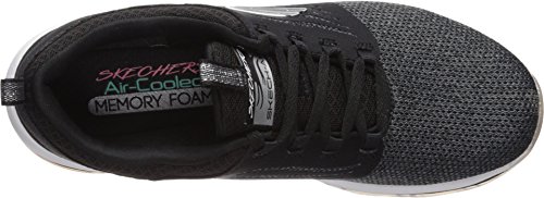 Skechers Sport Women's Skech Air Deluxe Sneaker,black/white,8.5 M US
