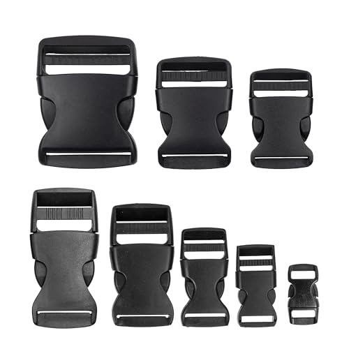 Hebilla de Liberación Lateral Doble, Tamaño 20 mm, Paquete de 2 unidades, Hebilla de Mochila, Hebilla para Cinturón, Hebillas de Plástico para Collar de Perro, Bricolaje, Accesorios, hebilla mochila