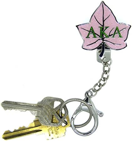 Navika Pink & Green Ivy Alpha Kappa Alpha Key Keyper Bag Charm