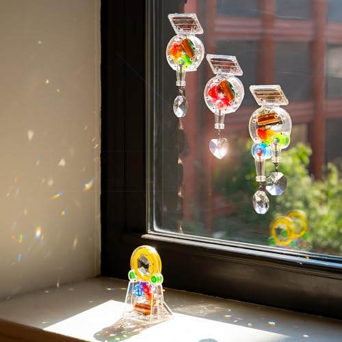 image for Kikkerland Solar Powered Rainbow Maker – Prism Suncatcher, Fun Home 