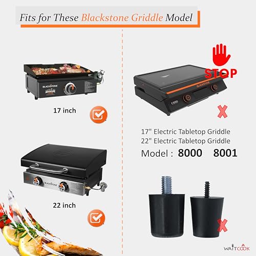 Long Stabilizing Foot for Blackstone 17\" & 22\" Tabletop Griddle,Rubber Feet and Nut for Blackstone Griddle Replacement Parts