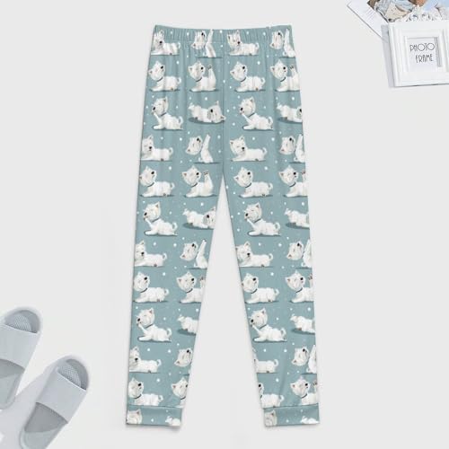 Westie Dog Pajama Pants Men Pj Bottoms Sleepwear Lounge Pant3