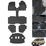 Jiooy トヨタ 新型シエンタ 10系 MXP フロアマット+セカンドマット+ラゲッジトレイ 7枚セット 7人乗り用 SIENTA 10系 トランクマット MXPC10G MXPL10G MXPL15G 2022年8月～現行 防水 3D立体 立体構造 TPE素材 耐汚れ カスタムパーツ 取付簡単(シエンタ MXP系, 7点セット,2022年8月～現行)