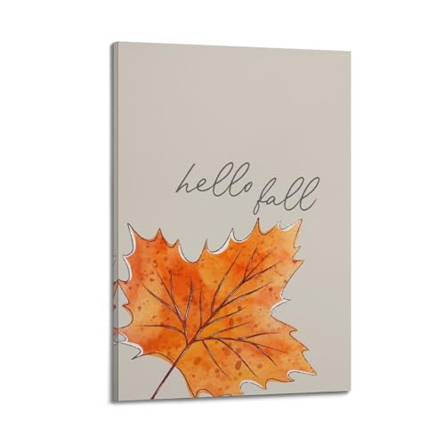 Poster de saison Hello Fall Leaf pour habiller un grand mur vide
