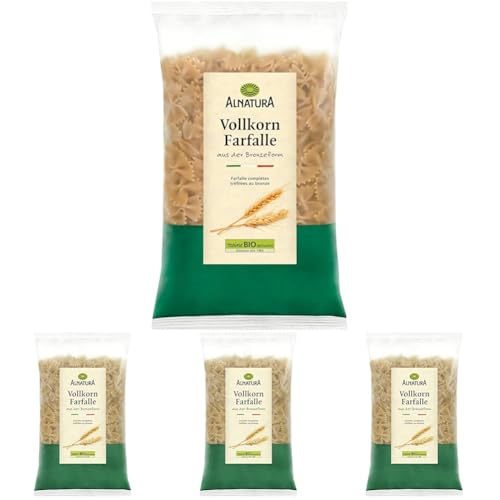 Alnatura Bio Nudeln Vollkorn Farfalle, 500 g (Packung mit 4)