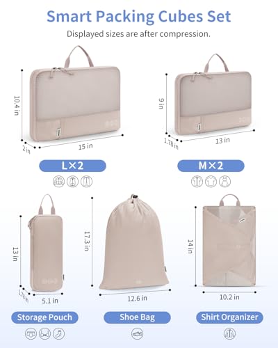 Personal Item Bag with 7 set Packing Cubes Set Carry-On Underseat Bag with Wet Pocket, Shoe Compartment, Compression Organizers for Business, Overnight, Weekend Trip3