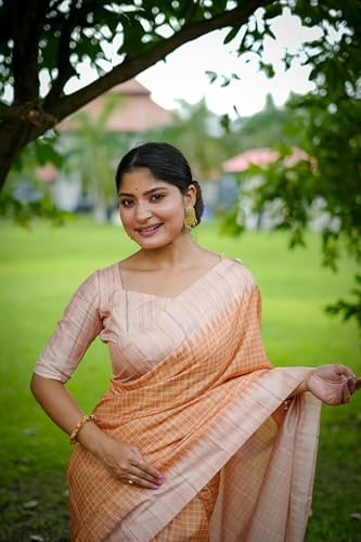 Image of SATIKA VASTRAM Tussar Silk Saree Solid Design Pure Soft Thread Weaving Contrast Border And Rich Pallu With Blouse Piece