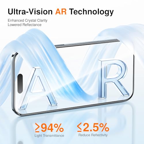 Image of SMARTDEVIL 2 Pack Screen Protector for iPhone Air with AR Anti-Reflective Technology, 9H Hardness Military Grade Tempered Glass for iPhone 17 Air, Bubble Free and Auto Dust-Removal Box, Easy Install