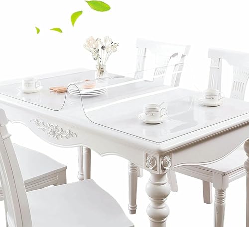 Couvre-table en PVC transparent 0,5 mm sur mesure pour bureau
