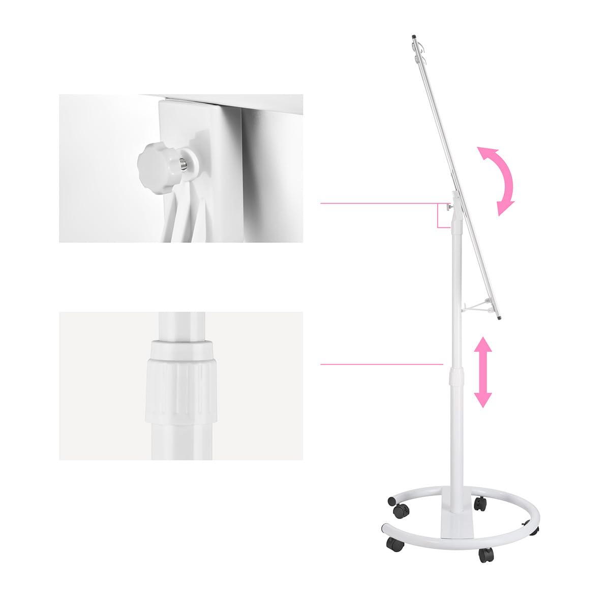 Spacetronik Flipchart 70x100 cm, Mobiles Whiteboard auf Rollen