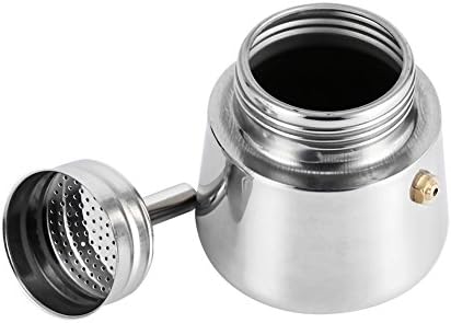 Miniatura 5 de Cafetera italiana de acero inoxidable, máquina de café espreeso para estufa, máquina de espreeso y olla para estufa de gas o cerámica eléctrica,