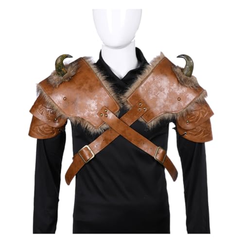 Hombreras vikingas de cuero PU para eventos al aire libre y fiestas de Halloween