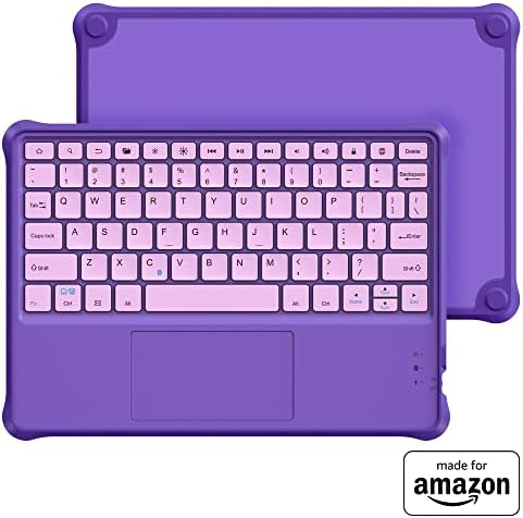 All New, Made For Amazon Kids Wireless Bluetooth Keyboard in Purple, for 10” Fire Kids Pro and 10” Fire Kids Tablets.