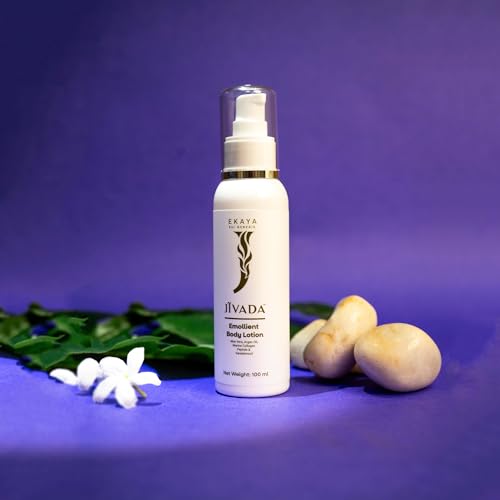 Image of Jivada Emollient Body Lotion with Argan Oil, Aloe Vera, Vitamin C & HA | For Deeply Nourished, Moisturized Skin | Dry & Rough Skin|All Skin Types| Women & Men | Sulphate & Paraben Free | 100 ml