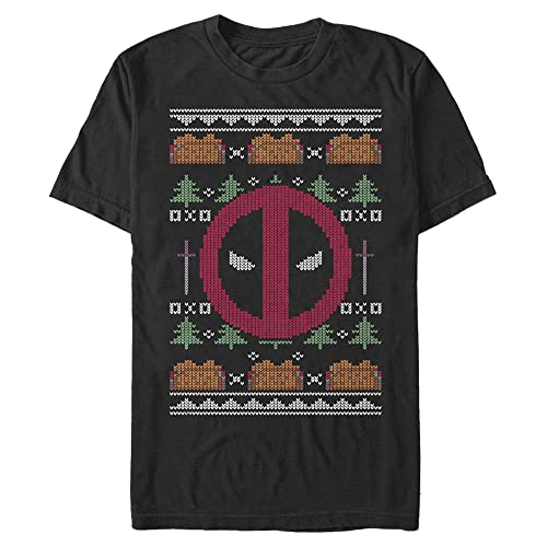 T-shirt Deadpool noir grande taille pour homme avec manches courtes en coton premium en taille 4XL