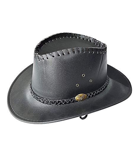 Niue Fedora Hats for Cowboy Leather Fedora Hat for Men's and Wome...