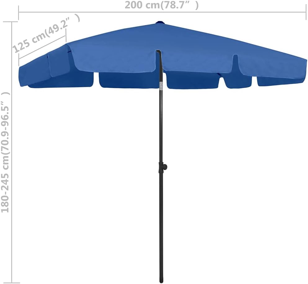 Beach Umbrella Sand Yellow 70.9"x47.2", Wind Resisitance Beach Umbrella, with top vent and Tilt Aluminum Pole, Weather and UV resistant Protection Sand Umbrella