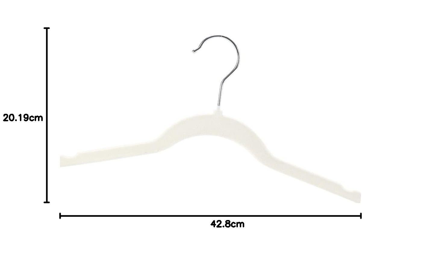 MANZOO Lot de 20 cintres en Velours avec Pinces pour Pantalons, Jupes - Beige