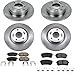 PowerStop Front and Rear Brake Kit For Hyundai Sonata 2016-19 | Kia Optima 2016-20 - Disc Rotors & Ceramic Brake Pads Replacement, KOE7522