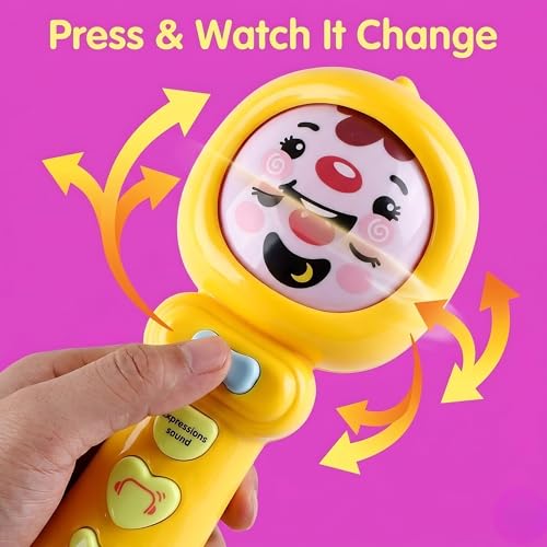 Image of Crackles Baby Rattle Toy with Changeable Face Expressions & Sound | Musical Infant Toys with Lights & Buttons | Early Learning Sensory Toy for Babies & Toddlers (Battery Operated, 2 AA Not Included)