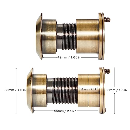 Image of Safety Security One Way Front Door Viewer with 220 Degree Angle, Heavy Duty Peephole Made by Brass with Privacy Cover, Antique Bronze, Pack of 1