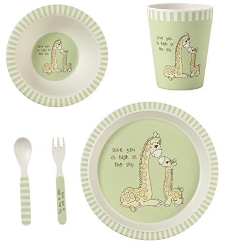 Juego de comida de jirafa de 5 piezas, bambú