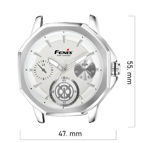 Image of FENIX Time Concept Men's White Chronograph Analogue Watch with Leather Strap (White)