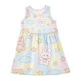 Vestidos sin mangas para niña joven, vestido casual midi, vestidos de juego, Colorido, 6 años