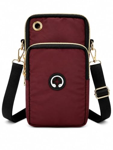 Image of Multi-Purpose Crossbody Bag, Maroon, 20x12x5 cm, Nylon