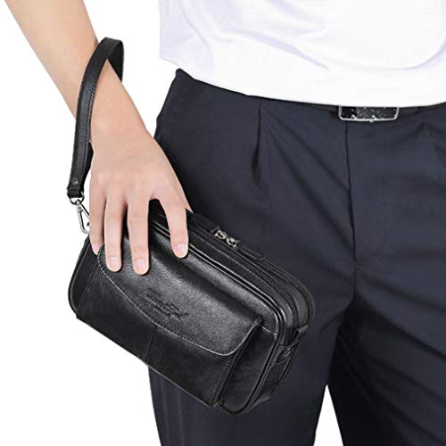 Hebetag Leather Clutch Purse Wallet for Men Organizer Holder Wrist Bag4