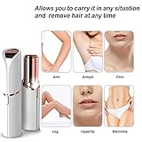 Rosarden Facial Hair Remover for Women & Eyebrow Trimmer, USB Rechargeable Facial Hair Removal, Flawless Hair Remover with LED Light Painless Hair Trimmer for Face & Body 2COLOR (White) - Image 2