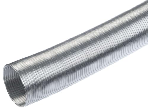 Ø 120mm Conducto de Aire Flexible para Campana Extractora, Aire Acondicionado, Extractor, Secadora - Manguera de Escape Semirrígida de 1.5m - Conductos de Ventilación - Aluminio