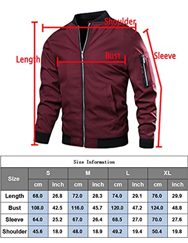 Lavnis Men's Flight Bomber Jacket Lightweight Softshell Coat Sportwear Zipper Windbreaker Khaki Xl #TOP2