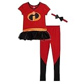 Disney Incredibles Violet Toddler Girls Cosplay T-Shirt Dress Leggings and Headband 3 Piece Set 2T