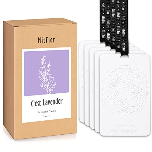MitFlor - Bolsitas de lavanda para cajones y armarios, ambientador de armario mejorado, tarjetas perfumadas de EVA, impermeables y duraderas, sobres colgantes de fragancia para el hogar, 5 paquetes
