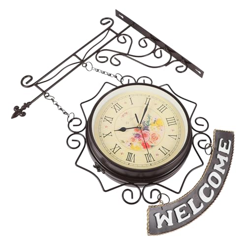Horloge double face suspendue silencieuse pour déco de salon - 8